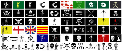 Historic Piracy Skulls and Symbols