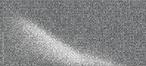 Dithered gradient noise wallpaper. Black and white bitmap texture. Classic old school digital background.