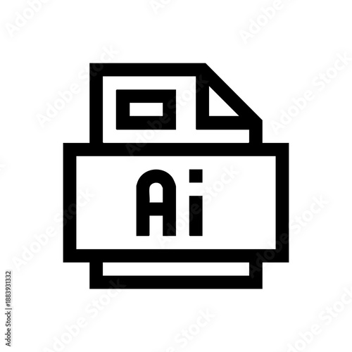 Ai File Line Icon