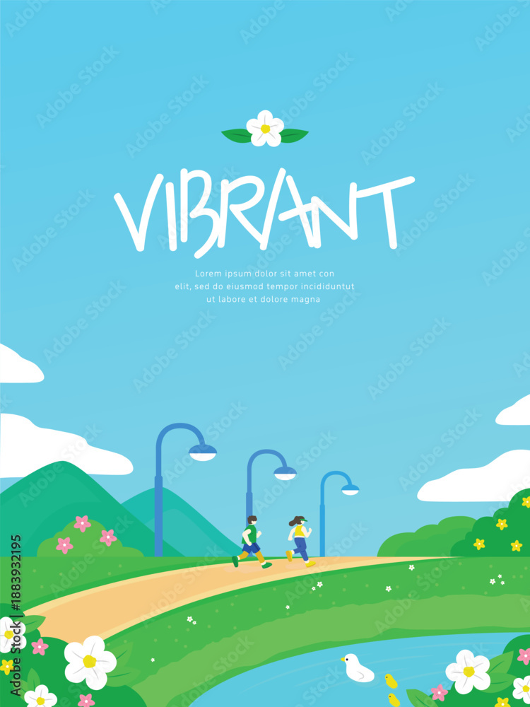 Obraz premium 밝은 봄 꽃 백그라운드 10 