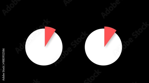 9 percent and 10 percent data representation from a pie chart 4k alpha channel