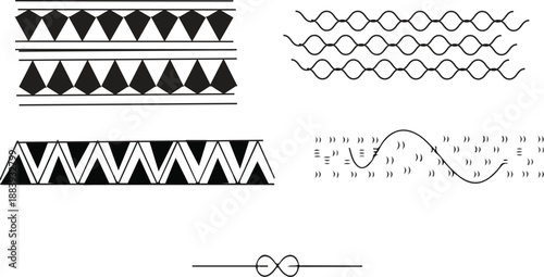 Polynesian Armband Tattoo Stencil. Pattern Samoan Design