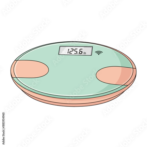 Modern Digital Kitchen scale with a weight display and wireless connectivity features