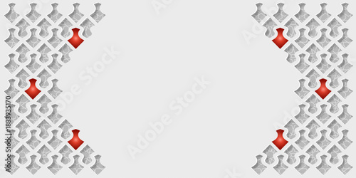 Ramadan Kareem Islamic background white banner. Eid Mubarak luxury template design with 3d pattern