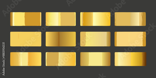 A collection of golden gradient rectangles displayed in a grid arrangement