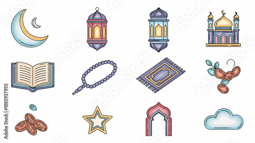 Islamic Symbols and Religious Icons Collection.
