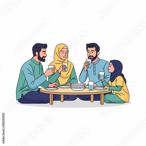 Group of People Eating Together.