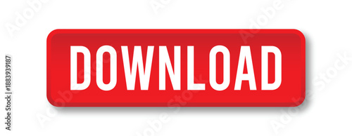 Download call to action button with red background and white text for website, app, and digital marketing vector