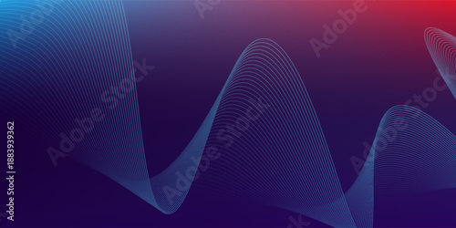 Blue purple red gradient mesh abstract background with wavy blended lines nice for wallpaper or banner eps10