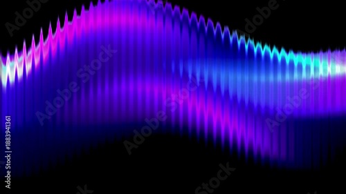Colorful waves of sound create dynamic patterns in a digital space