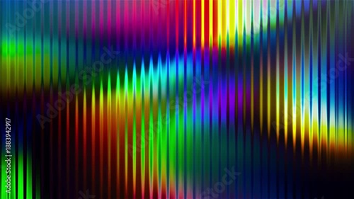 Colorful patterns move and change in a bright space with light effects