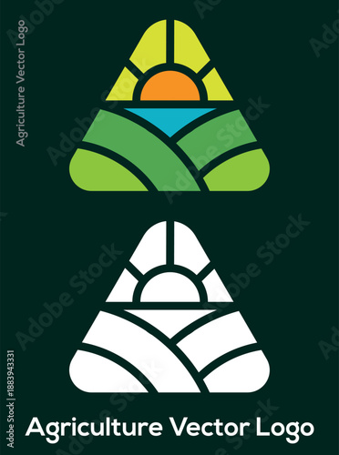 vector agriculture logo design for organic farming and agribusiness branding Print file