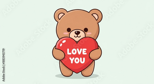 Adorable Bear Holding Heart
