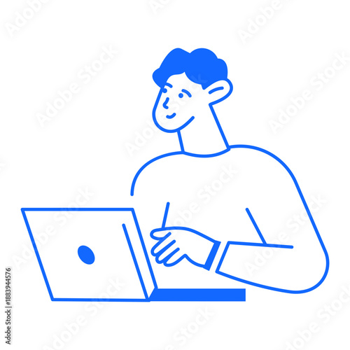 A linear style icon depicting business analyst 


