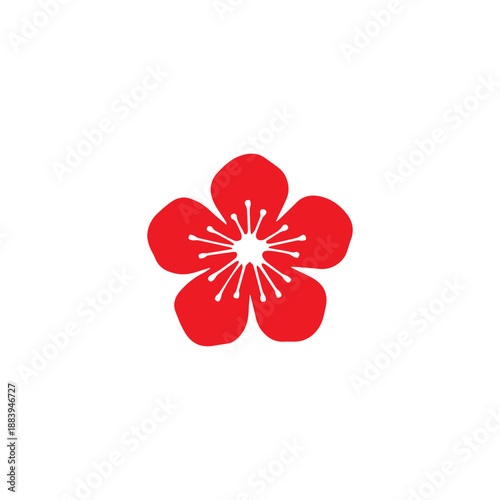 Red Plum Blossom Icon