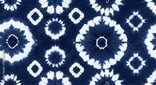 Authentic Japanese Shibori Indigo Tie-Dye Seamless Textile Pattern