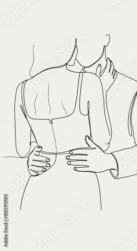 Man and woman embracing tenderly together.