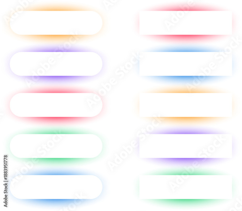 柔らかな発光グラデーションが広がる丸角ボタン背景素材｜UIデザイン・アプリ・Web用の抽象的ホワイトプレートイラスト