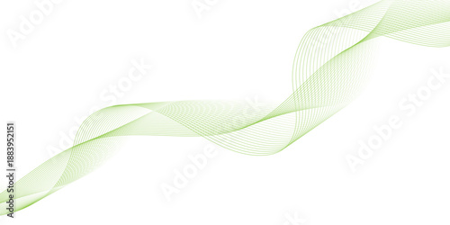Abstract background with vector green wave line, element for design isolated on vector wave digital white and green gradient blend futuristic technology, dynamic sound wave line isolated.