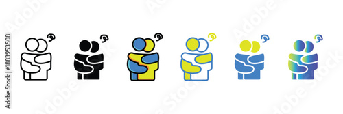 This diverse vector icon set illustrates people interaction, fostering teamwork, communication, and social interaction for modern UI/UX design, representing collaboration and friendship