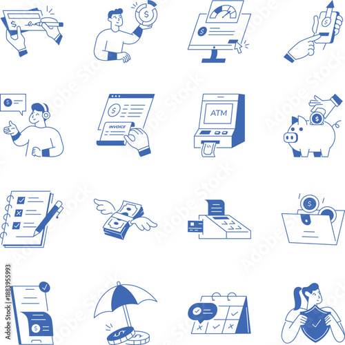 1.Latest Collection of Finance and Business Outline Style Icons
