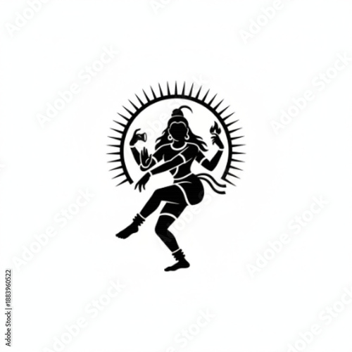 Lord Shiva Nataraja Cosmic Dance Silhouette Icon