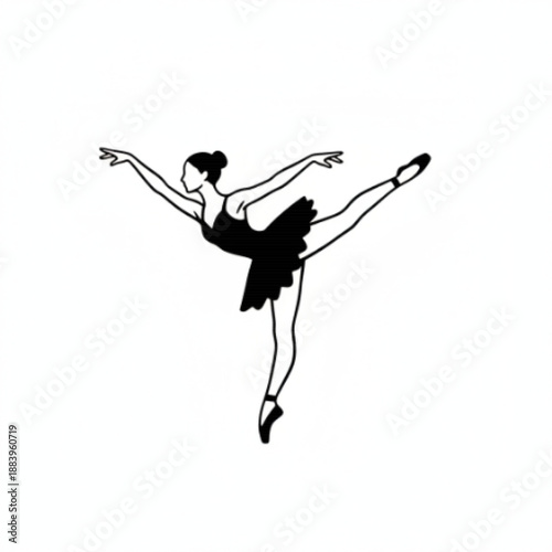 Elegant Ballerina Performing Graceful Dance Pose