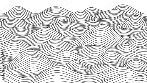 Abstract flowing lines vector illustration with undulating wave pattern, unique graphic design