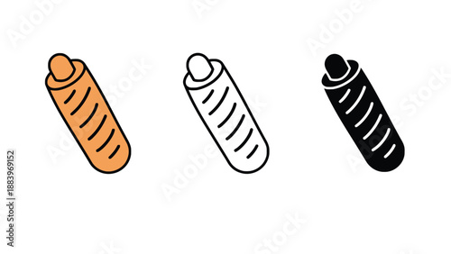 Three colorful lip balms on a plain white background