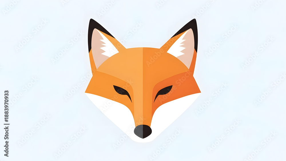 Fototapeta premium Stylized head of a clever orange fox for branding and identity