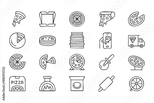Pizza and Takeaway Icons for Restaurant App Interfaces