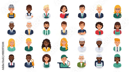 Diverse Group of Professional People Avatars.