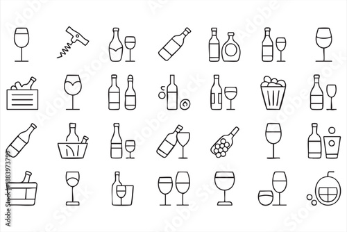 Alcohol Beverage Icons for Drink Ordering and Bar Apps