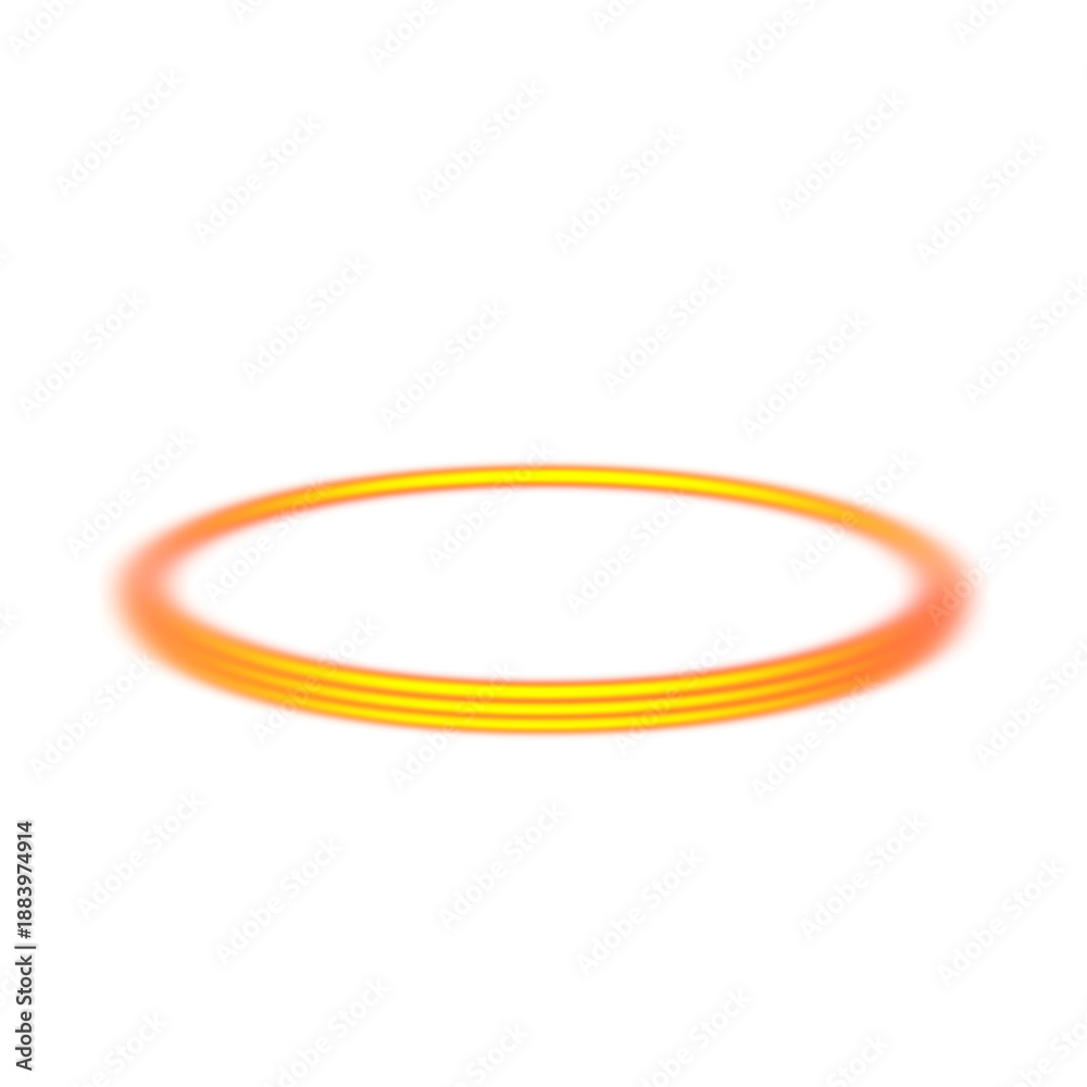 Naklejka premium Glowing orange oval ring shape perfect for designs on transparent background