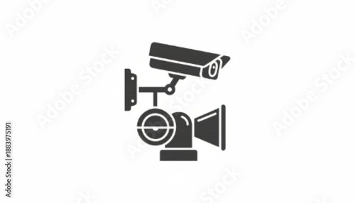 Security Camera with Spotlight Surveillance System Icon