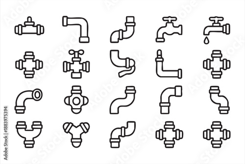 Plumbing System UI Icons for Maintenance Platforms