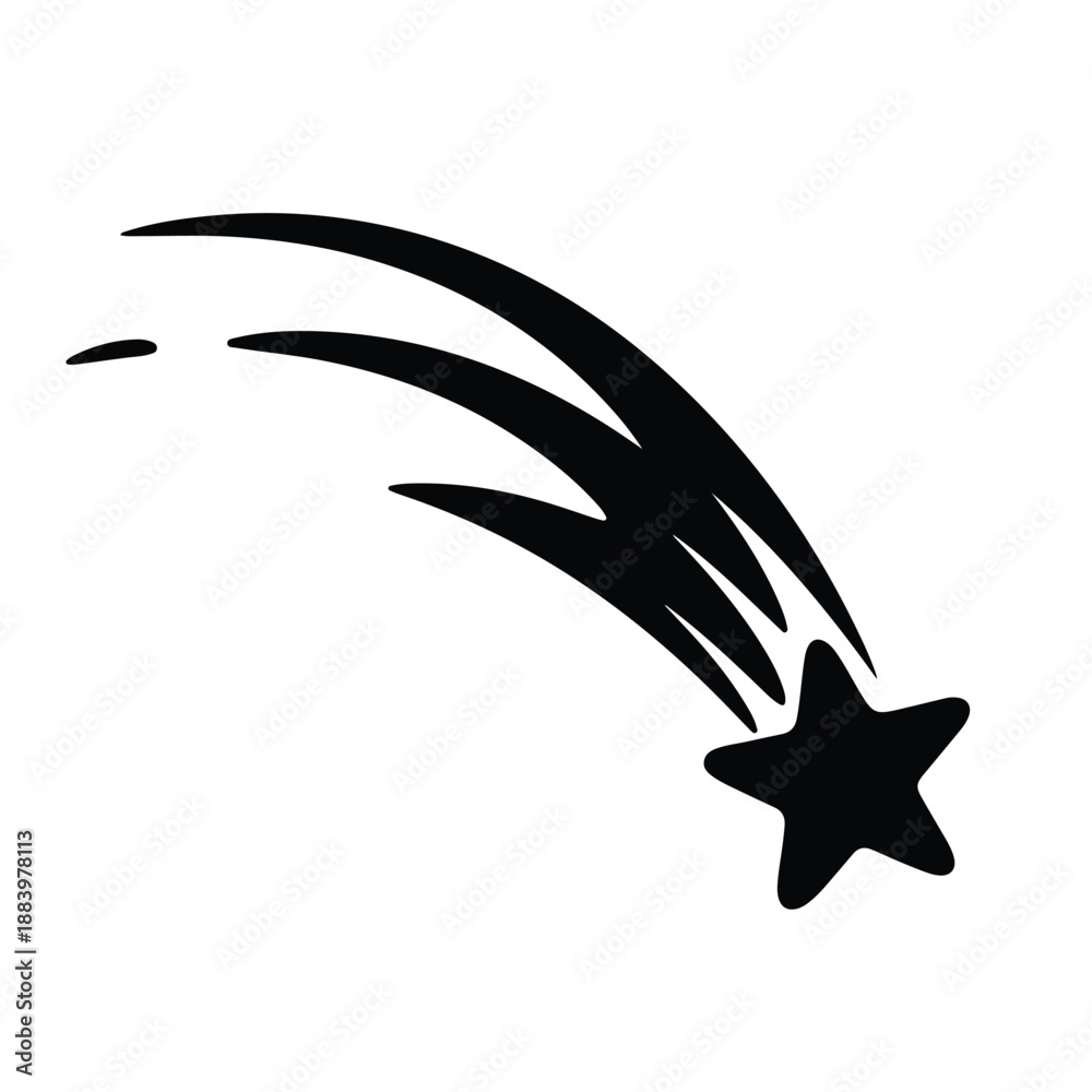 Obraz premium Shooting star icon - Clipart, Glyph and solid icon set, Flat Design Icon, line icon set, Flat Vector icon, icon, Editable stroke icon, Modern icon collection