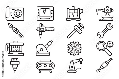 Factory Tools UI Icons for Automation and Engineering Software
