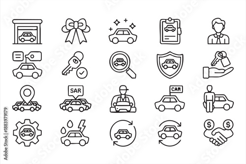 Automotive Sales UI Icons for Digital Showrooms