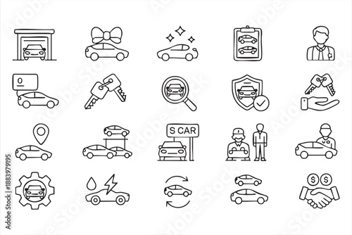 Vehicle Dealership UI Icons for Car Marketplace Apps