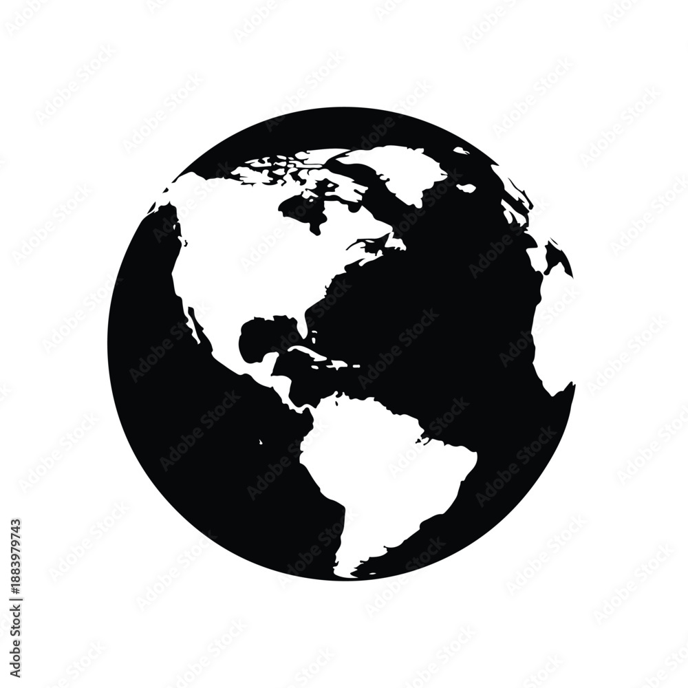 Obraz premium Globe icon - Clipart, Glyph and solid icon set, Flat Design Icon, line icon set, Flat Vector icon, icon, Editable stroke icon, Modern icon collection