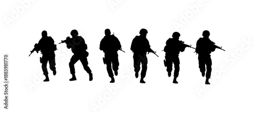 Soldiers in Action Silhouette
