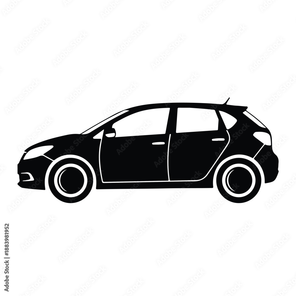 Naklejka premium Car icon - Clipart, Glyph and solid icon set, Flat Design Icon, line icon set, Flat Vector icon, icon, Editable stroke icon, Modern icon collection