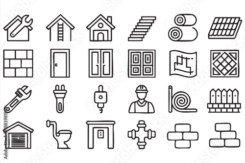 Home Repair and Maintenance Icons for Renovation Interfaces