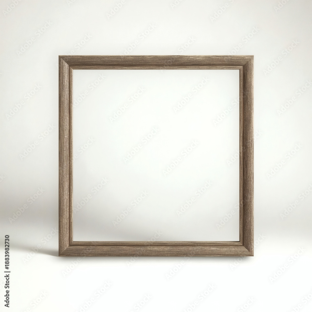Fototapeta premium Minimalist Empty Wood Frame HDR Matte Finish, Shallow Depth, Cinematic Studio Lighting