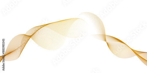 Abstract image featuring two flowing ribbons of golden lines, golden ribbon flowing gracefully evoking a sense of calm movement, luxurious and dynamic abstract background for modern design.