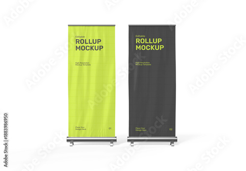 Two Roll-Up Banner Mockup Template