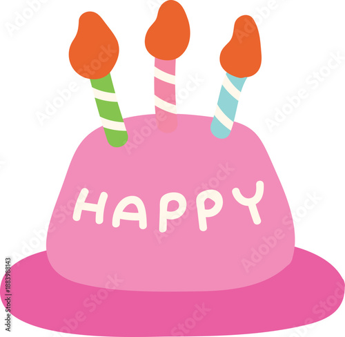 축하 촛불과 해피 문자 메시지가 담긴 축제 파티용 생일 모자