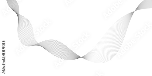 Abstract black wave line design isolated on white background, design creating a modern minimalist background, modern and smooth motion black design.
