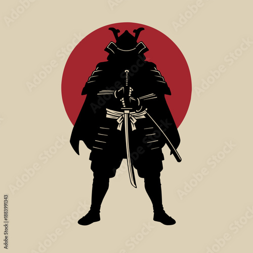 vector illustration of a warrior with sword